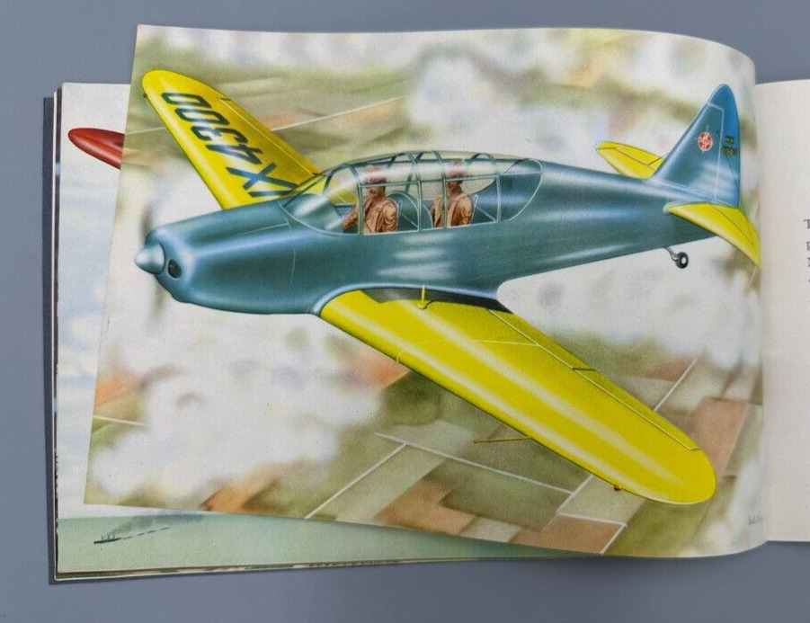 1944 PIPER CUB Airplane WAR & PEACE Plane Illustrations ADVERTISING Aircraft Crp