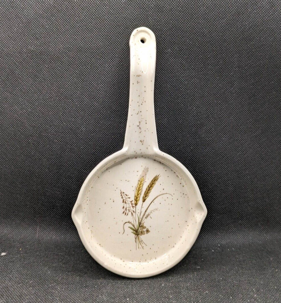 Vintage Treasure Craft Pottery Spoon Rest USA Calif. Wheat Theme