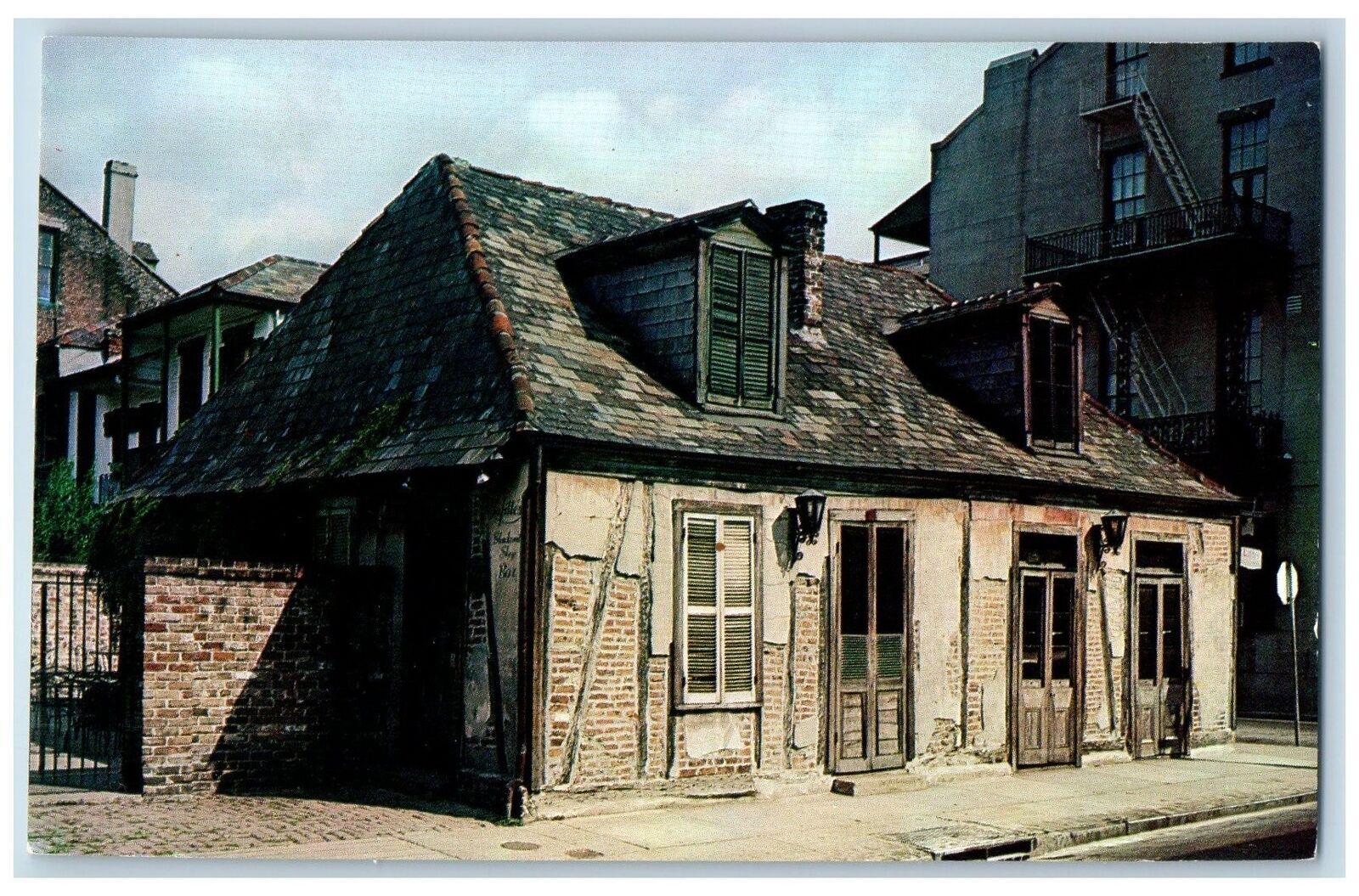 New Orleans Louisiana LA Postcard Lafitte's Blacksmith Shop Scene c1960s Vintage