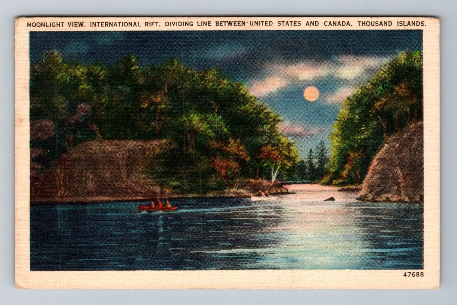 Moonlight View, International Rift, Vintage Postcard