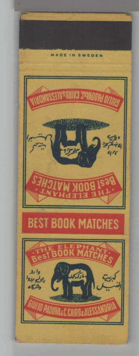 Matchbook Cover - Elephant - The Elephant Best Book Matches