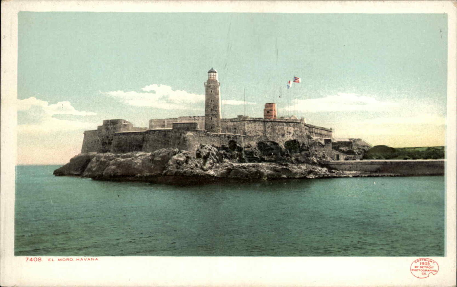 Havana Cuba El Moro Lighthouse 7408 Detroit Publishing c1903 Postcard