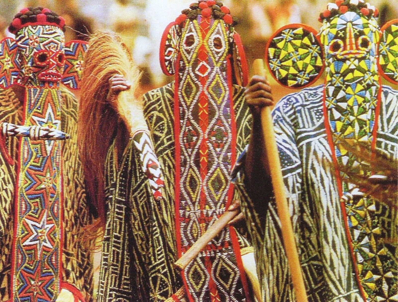 Postcard Africa Cameroon Banjouge Dancers Costumes Tradition Bandjoun MINT