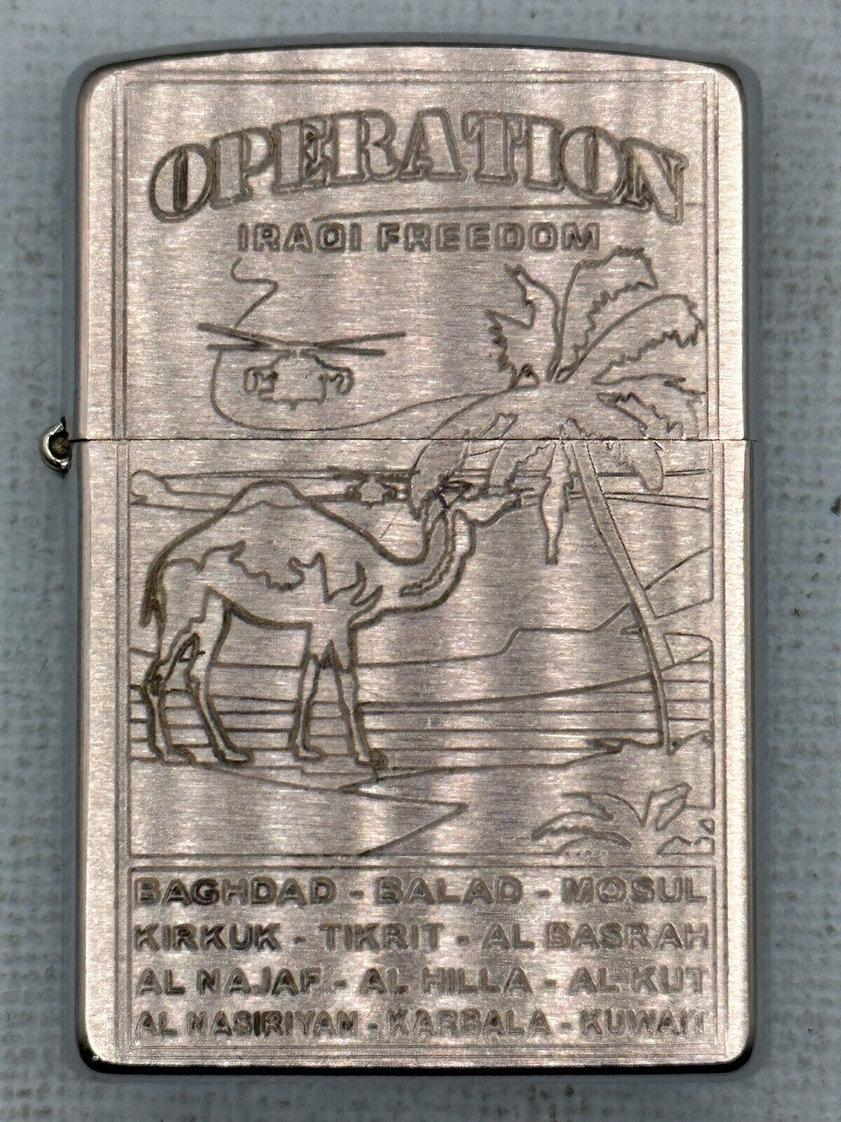Vintage 2004 Operation Iraqi Freedom Camel Chrome Zippo Lighter