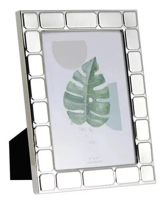 2 x Elle Décor Silver Color 4x6 picture frame Elegant Squares tabletop/wallmount