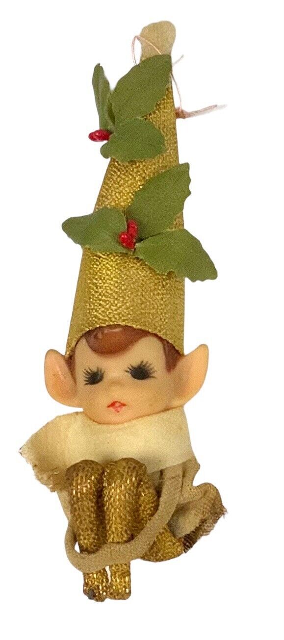 Nanco Vintage Christmas Shelf Elf Pixie Knee Hugger 6” X 2” Tall Hat RARE