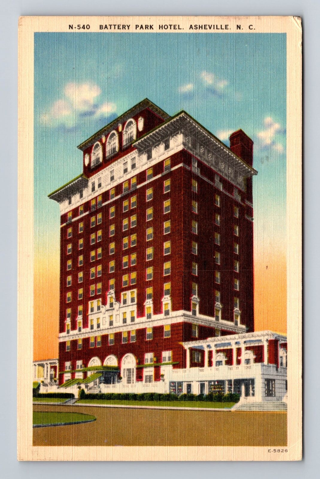 Asheville NC-North Carolina, Battery Park Hotel, Advertising Vintage Postcard
