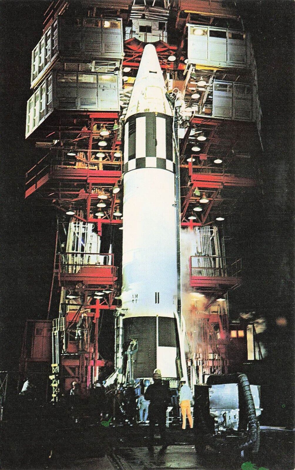NASA Cape Canaveral FL USAF Juno I Jupiter C Rocket Launch Vtg Postcard D55