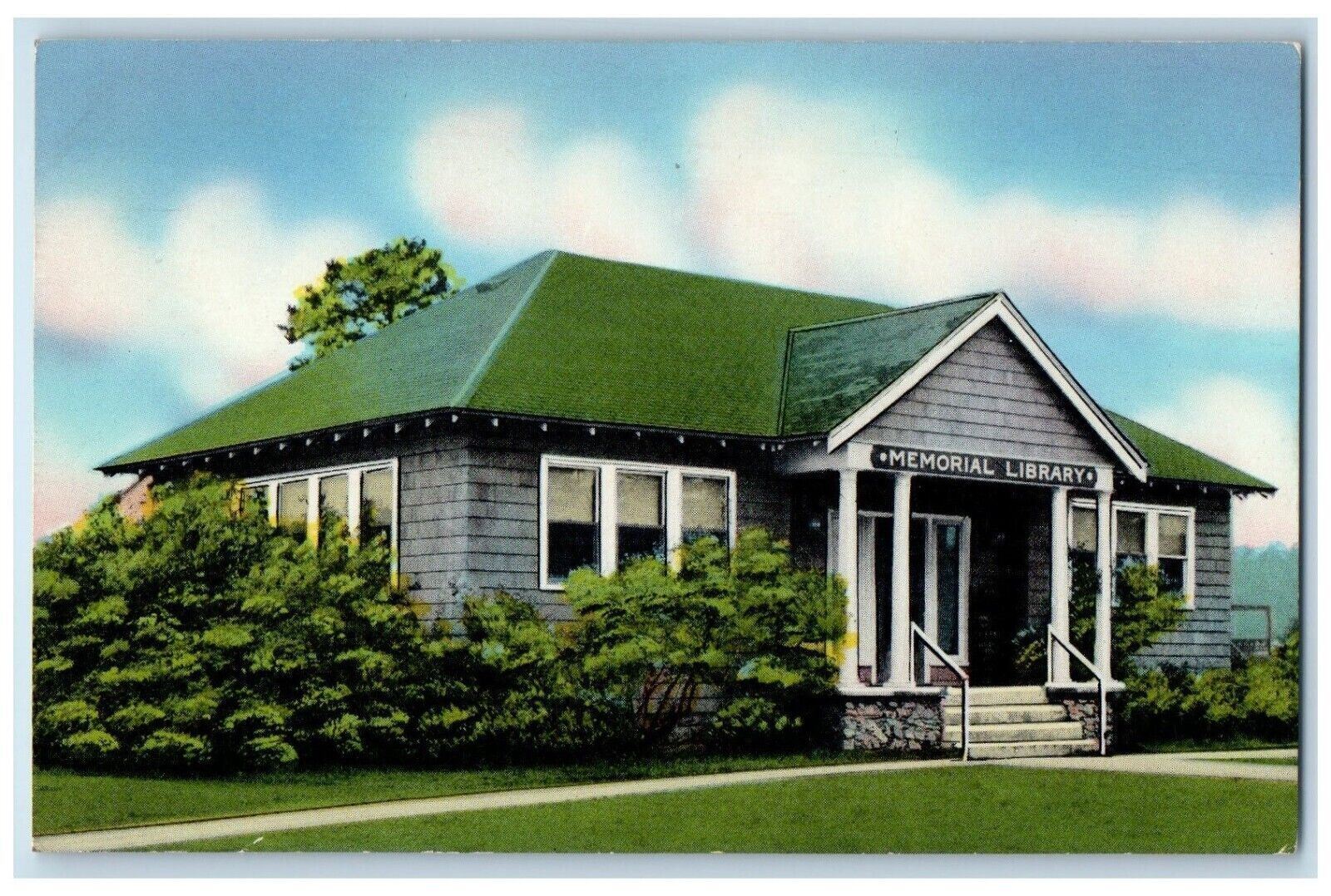 c1960\'s Memorial Library Ocean Park Maine ME Unposted Vintage Postcard