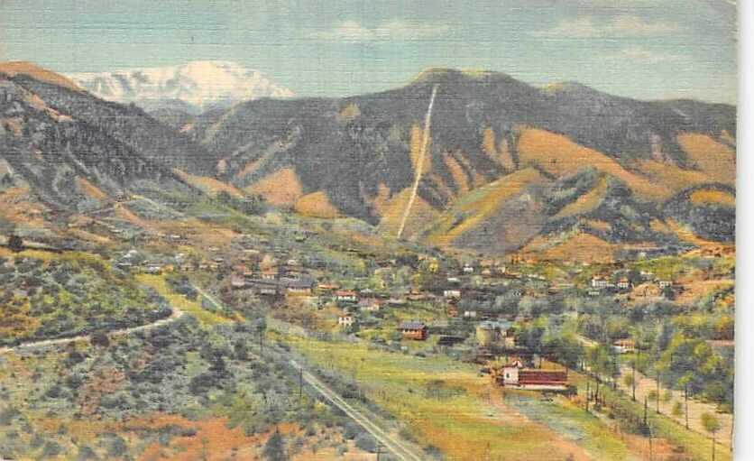 Postcard CO: Manitou Incline, Manitou Springs, Colorado, Vintage Linen 1951