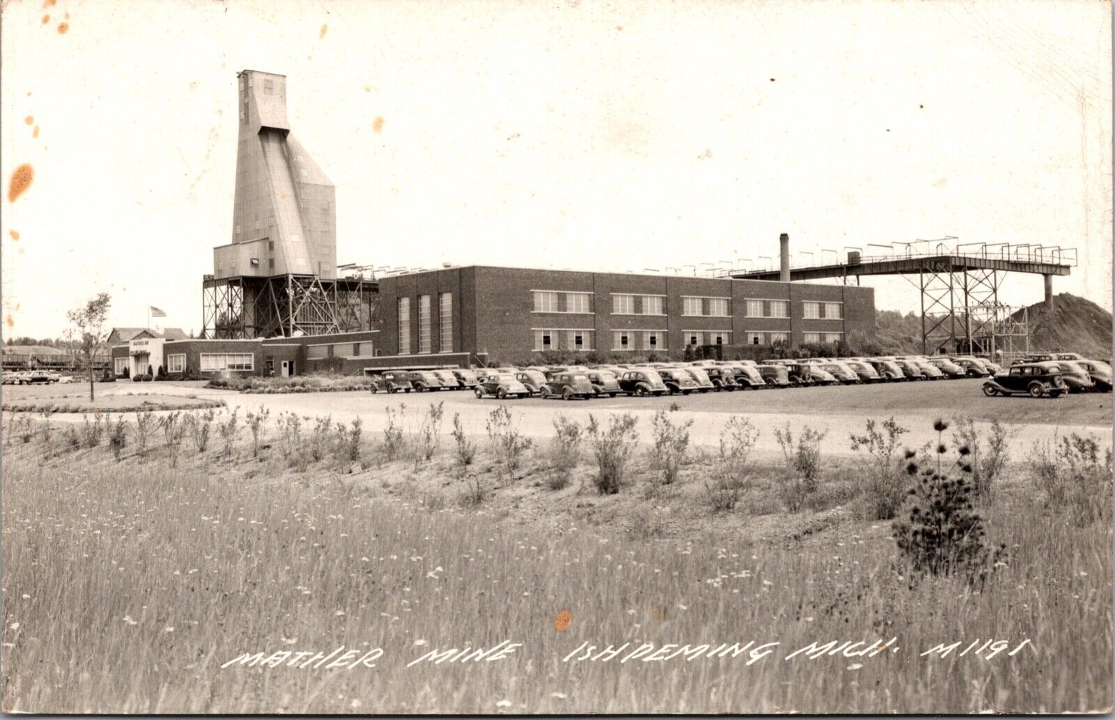 Real Photo Postcard Mather Mine in Ishpeming, Michigan~139904