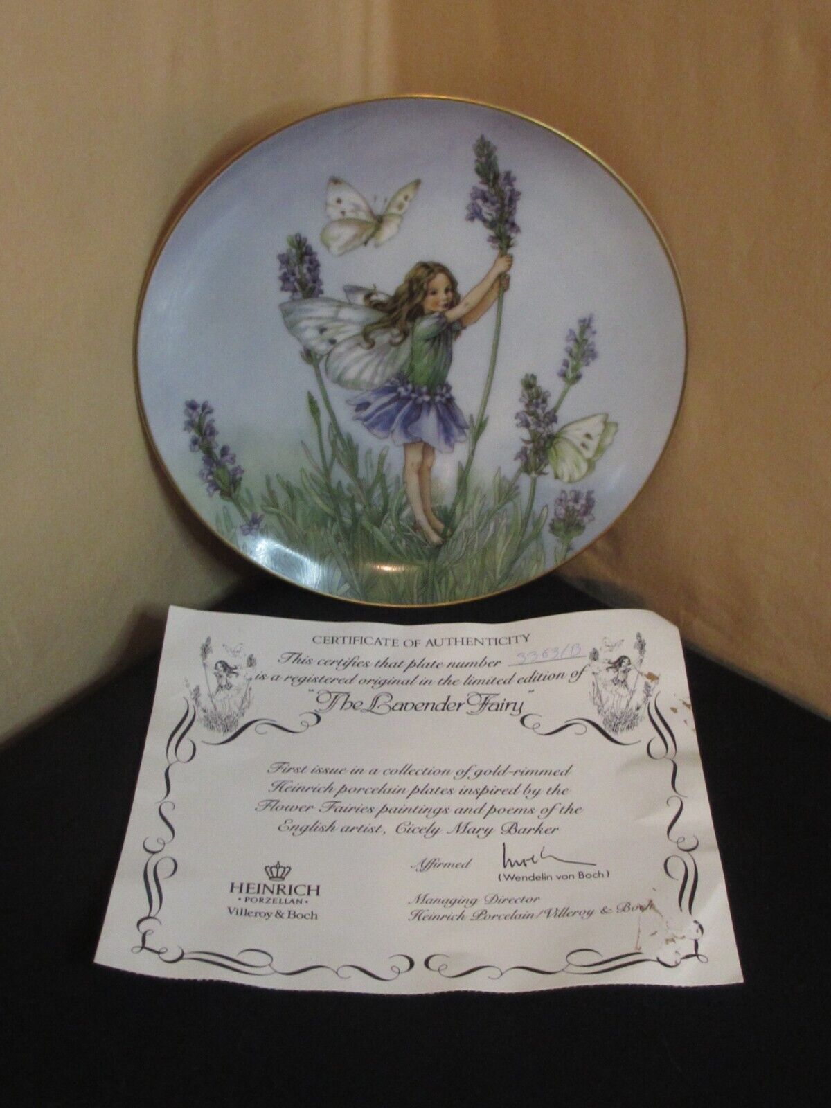 The Lavender FAIRY Collector Plate CICELY MARY BARKER Flower Fairies #3363/B