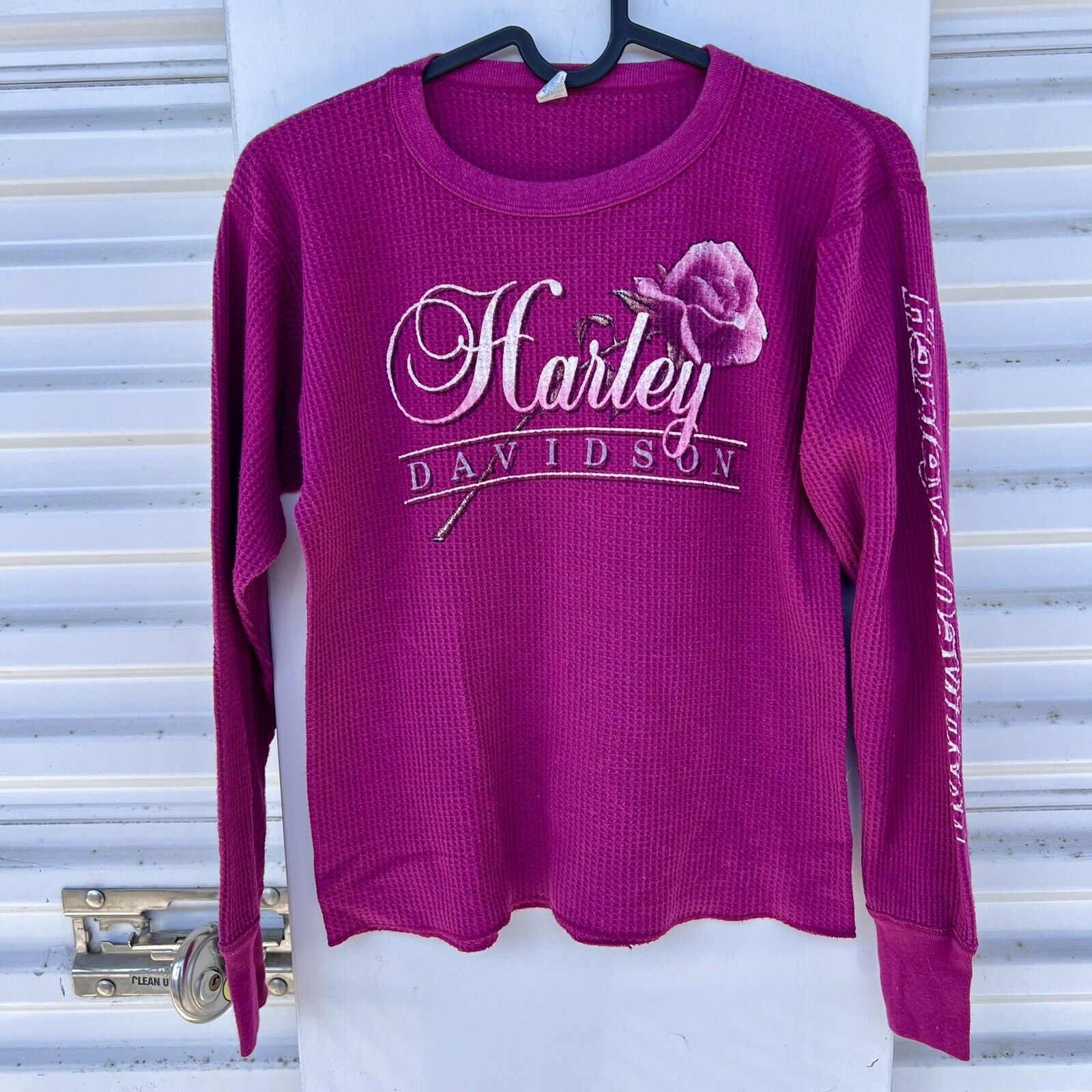 70s/80s Harley Davidson Vintage Women’s Shirt Medium Rose Purple Lady Arctex