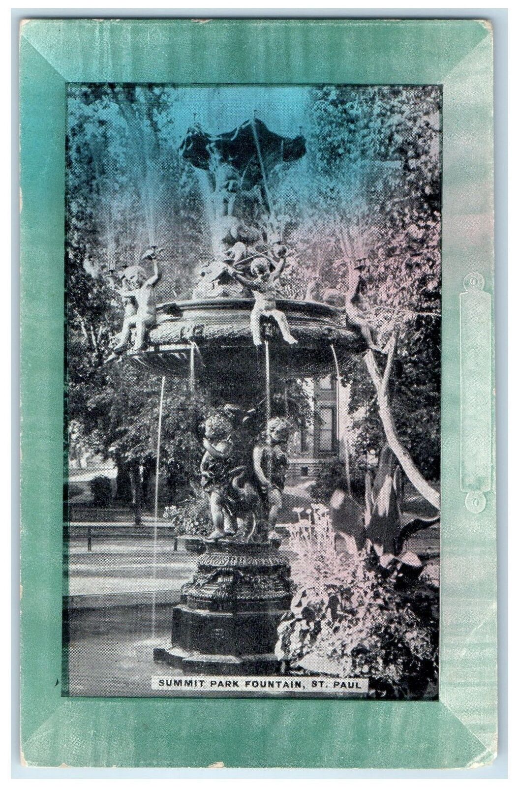 c1910s Summit Park Fountain Scene St. Paul Minnesota MN Unposted Trees Postcard