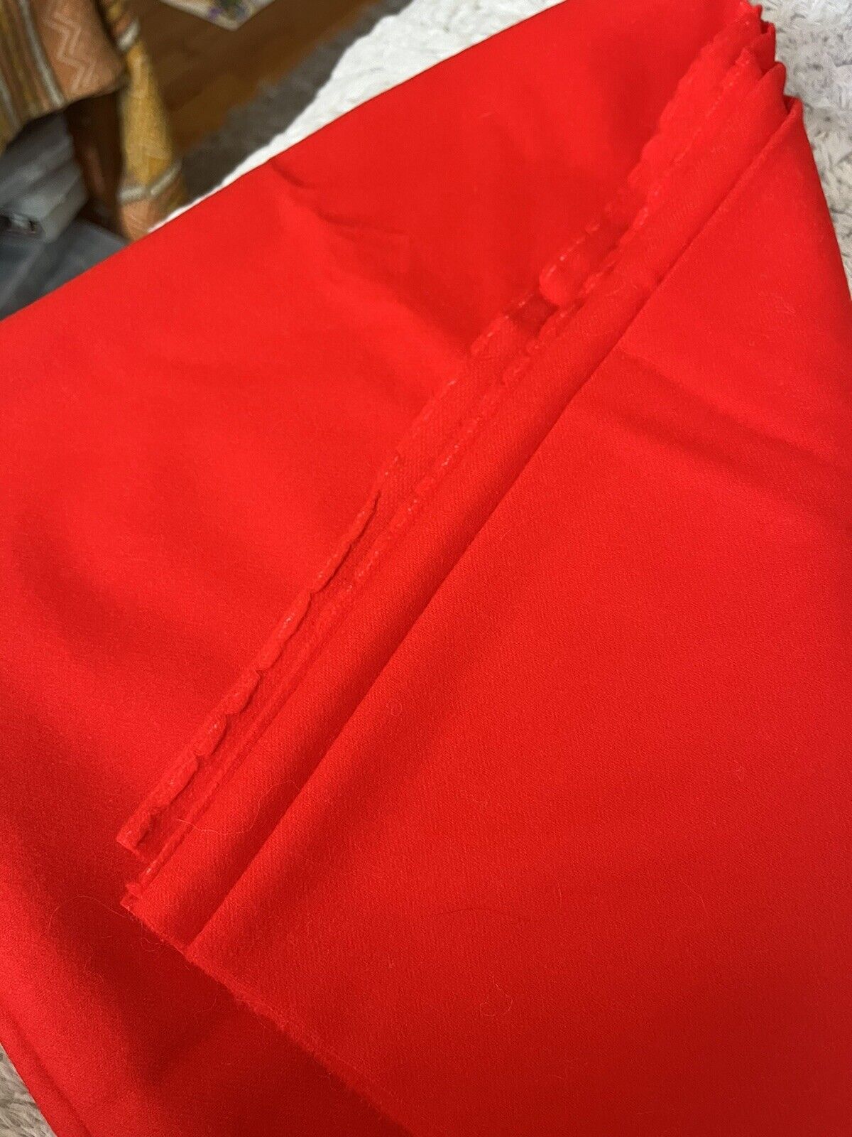 Vintage Red Wool Material 33”x 60”