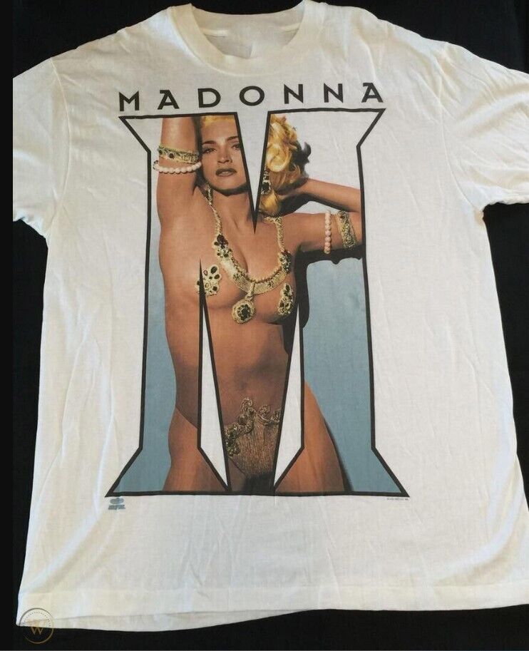 Madonna VINTAGE EROTICA White Size T-Shirt For Fans
