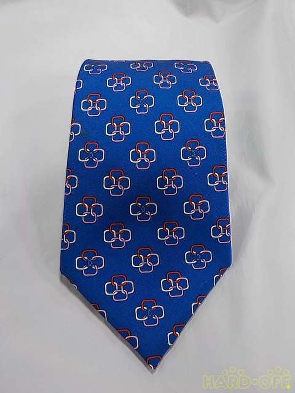 CHANEL Blue Fine Crest Necktie From Japan
