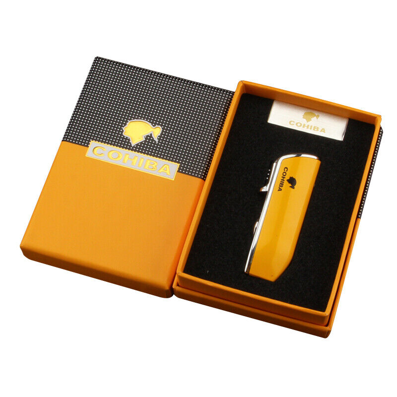 Travel 3 Torch Flame Cigar Lighter Windproof Refillable Gas Portable Gift Cohiba