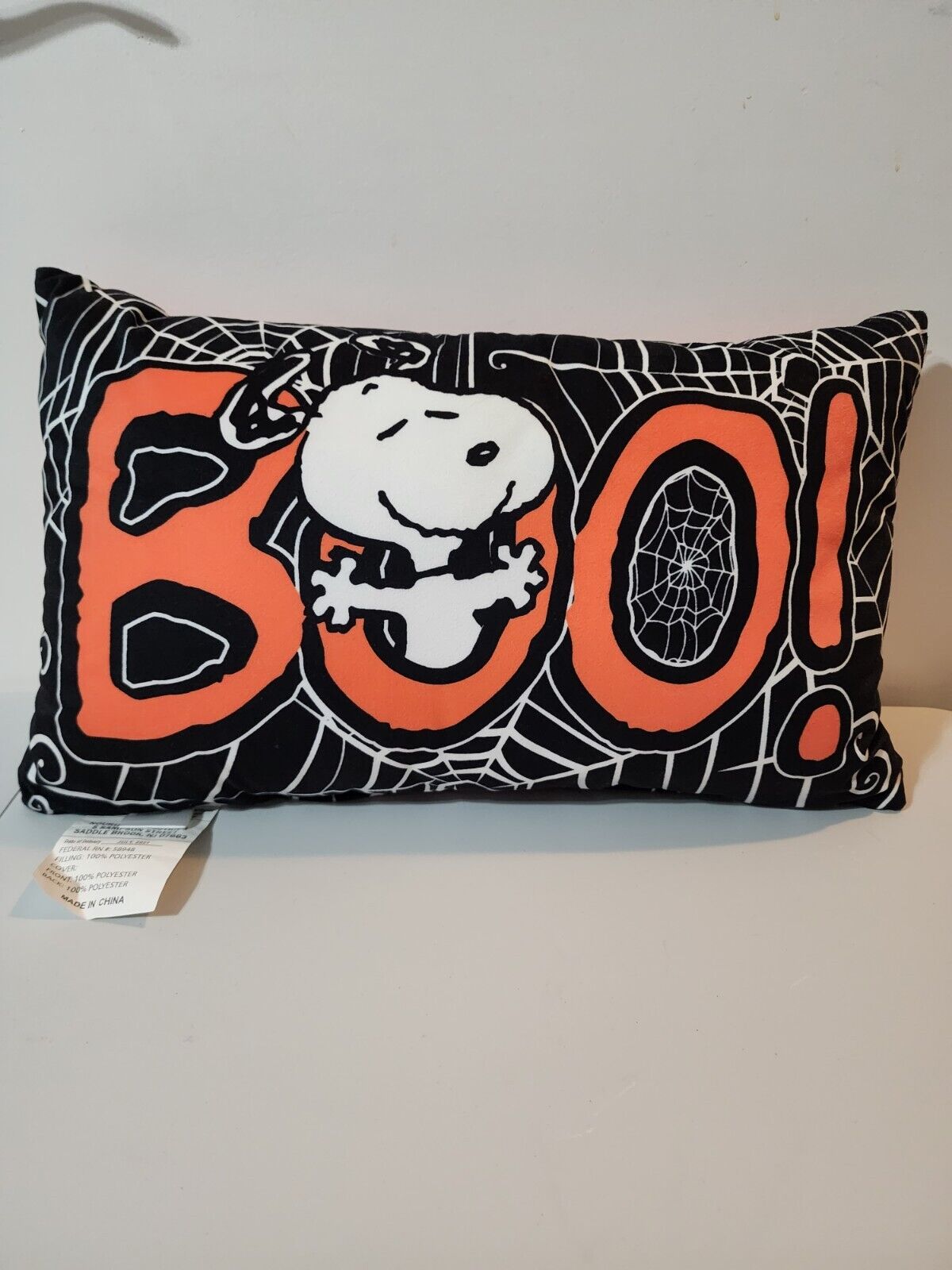 Halloween Rare peanuts Snoopy Spider Web Boo Accent pillow