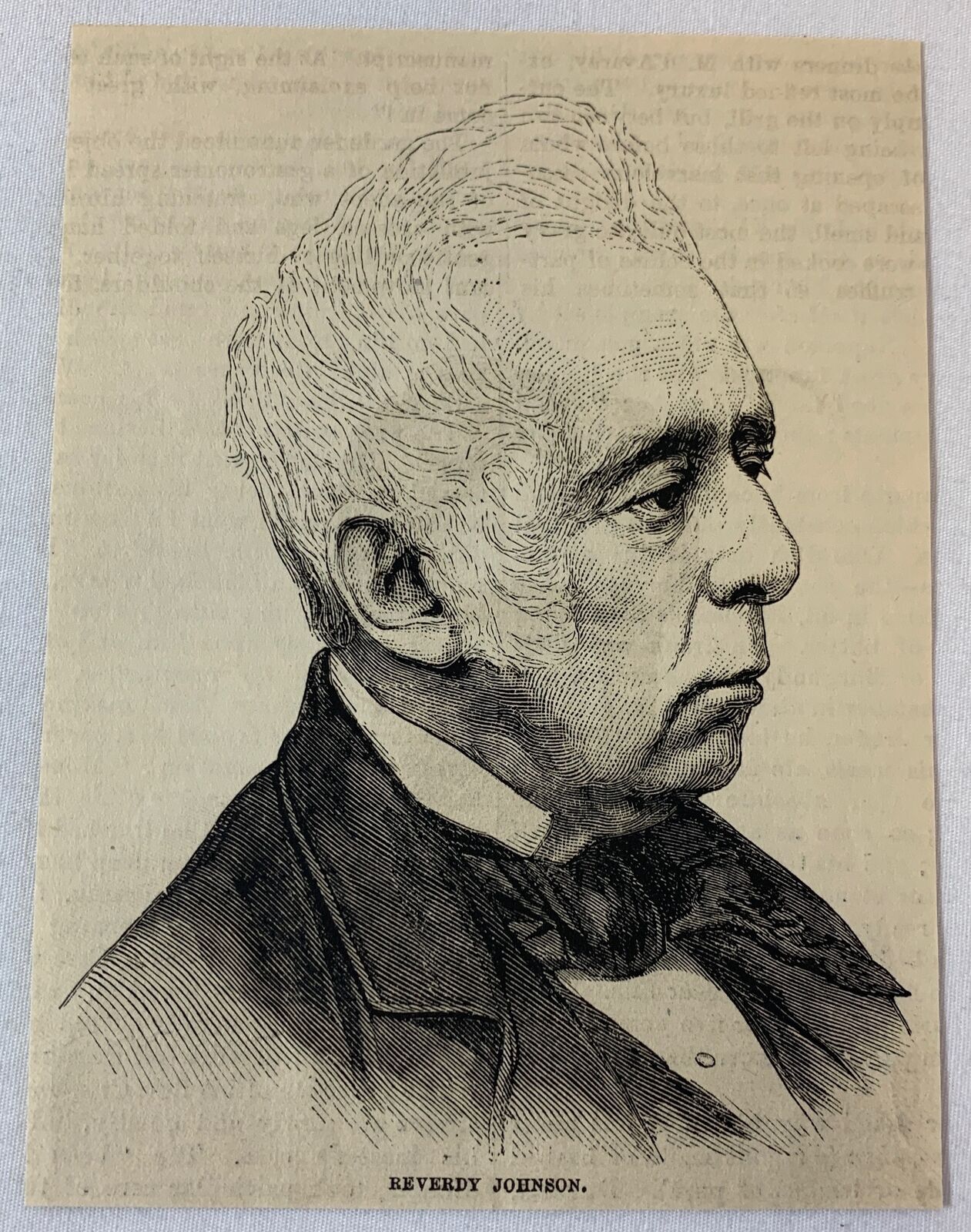 1882 magazine engraving ~ REVERDY JOHNSON Senator, US Attorney General
