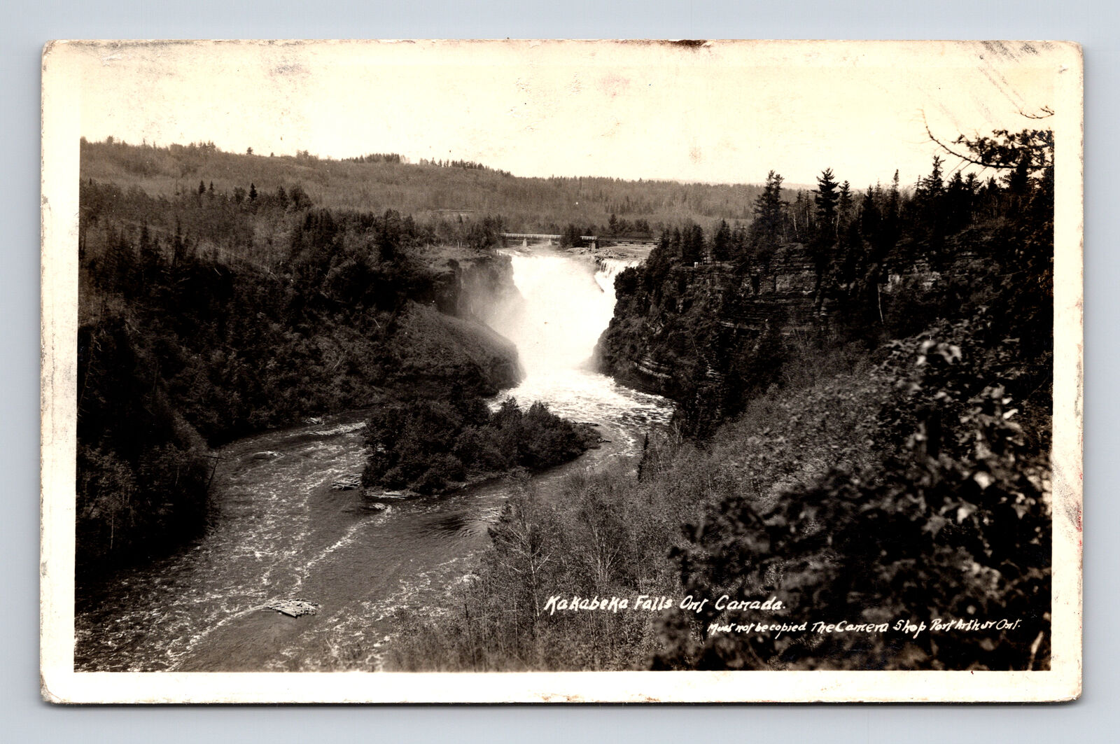 RPPC Scenic View of Kakabeka Falls Ontario Canada Postcard