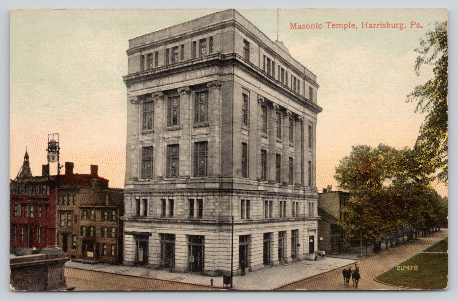 Postcard Harrisburg, Pennsylvania, Masonic Temple A1004