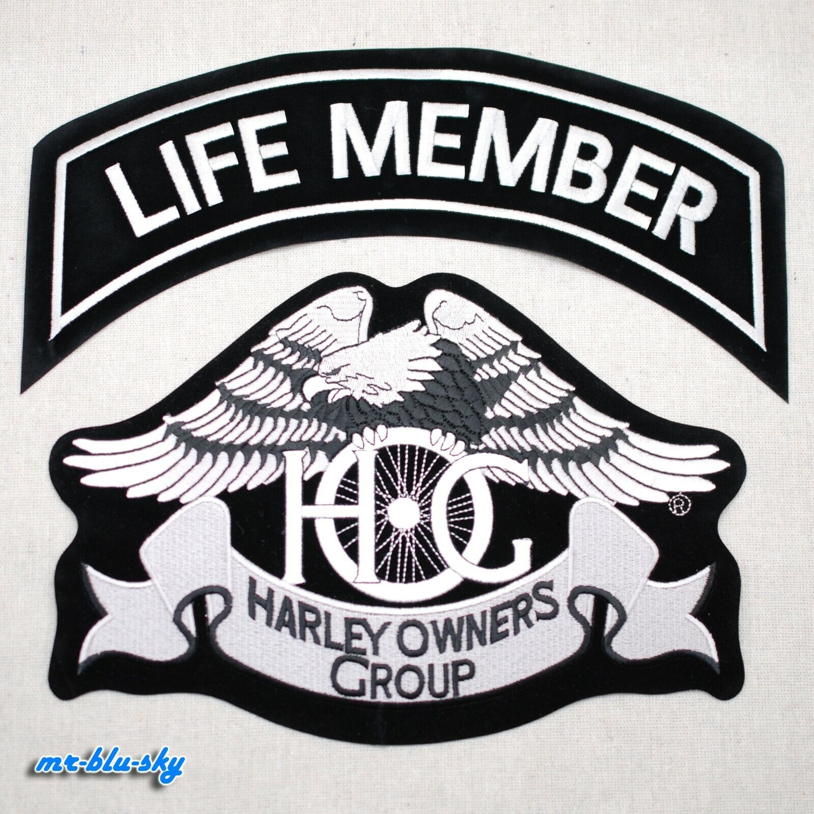 Large Heritage Eagle & Life Member Set ~ Harley Davidson Owners Group HOG