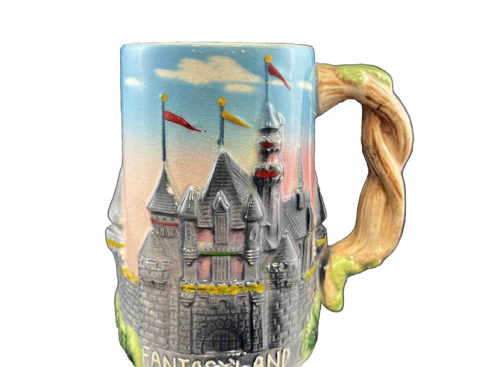 Vintage 1955 Disneyland Souvenir Ceramic 3D Castle Mug Cup Stein
