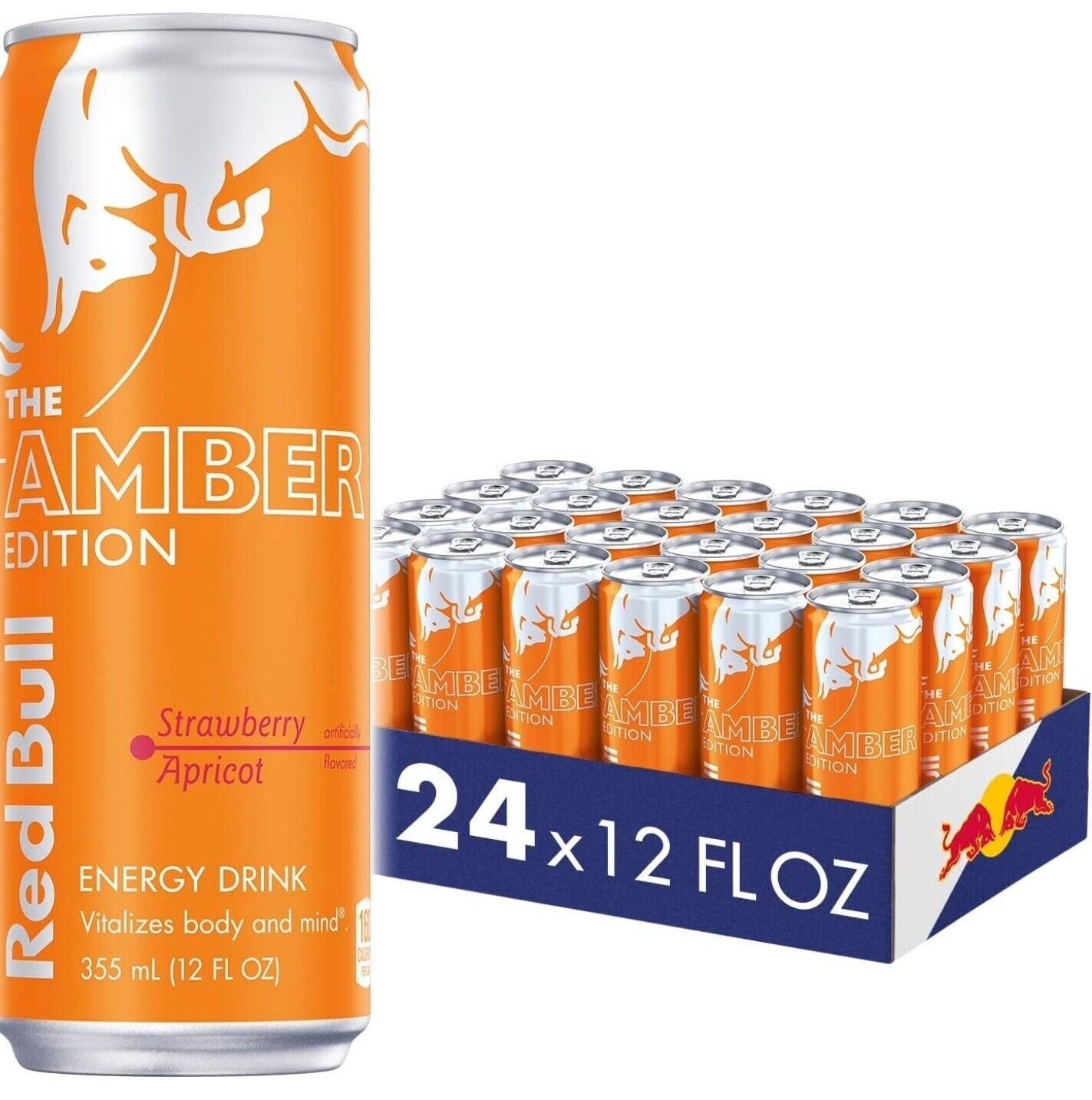 Red Bull Amber Edition Strawberry Apricot Energy Drink, 12 Fl Oz, 24 Cans