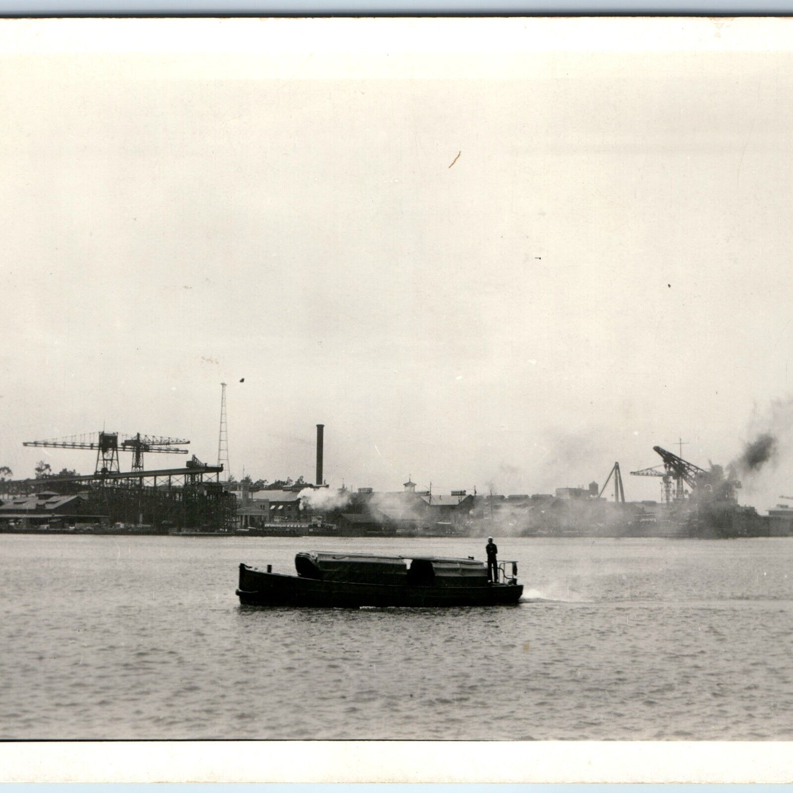 1921 Mare Island, Cali RPPC US Navy Ship Yard Building Battleships Boat CA A245