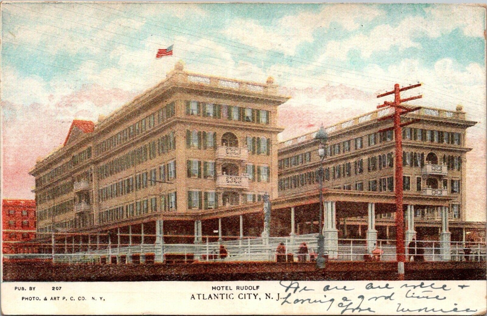 Hotel Rudolf Atlantic City New Jersey vintage postcard 1906