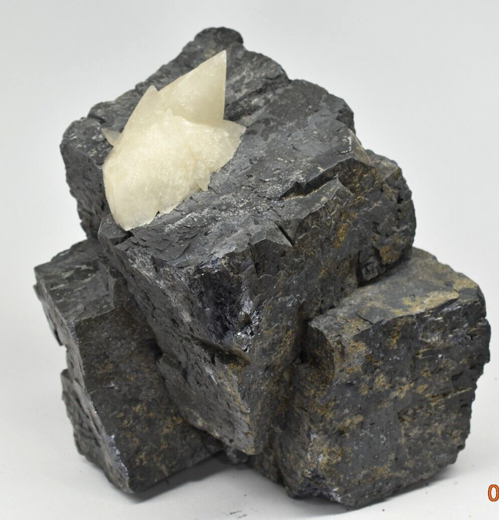 Calcite on Galena - Brushy Creek Mine, Reynolds Co., Missouri