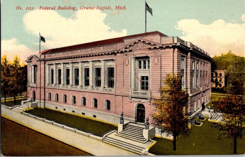 Vintage Postcard Federal Building Grand Rapids MI Michigan                 G-222