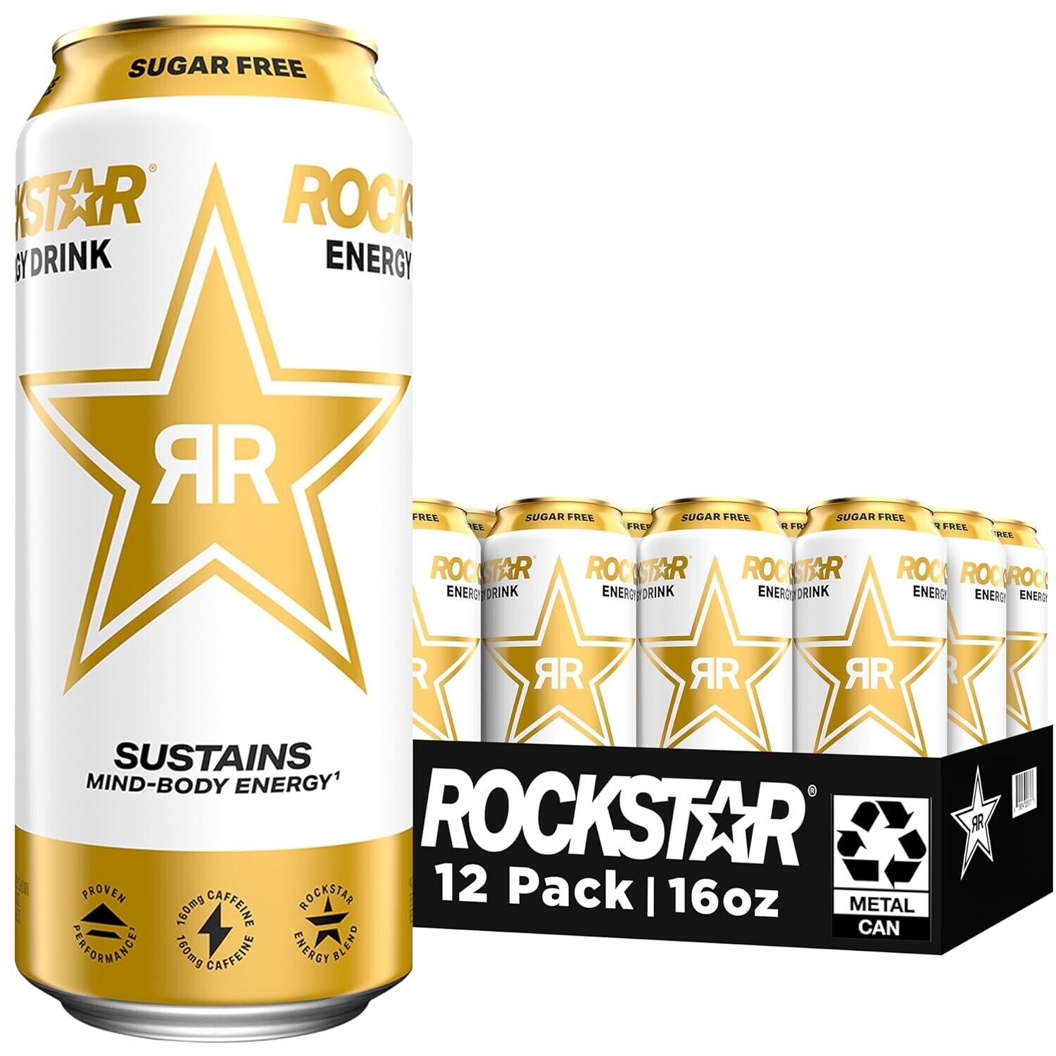 Rockstar Sugar Free Energy Drink 16oz Cans 12 Pack Packaging May Vary