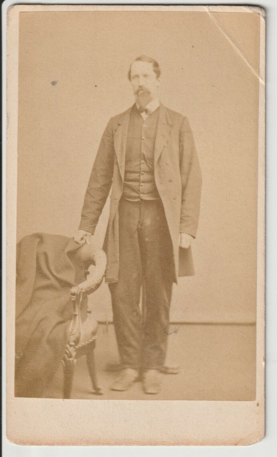 CDV of Man in suit 1860's era by Sanborn Photographer of Lowell Massachusetts MA