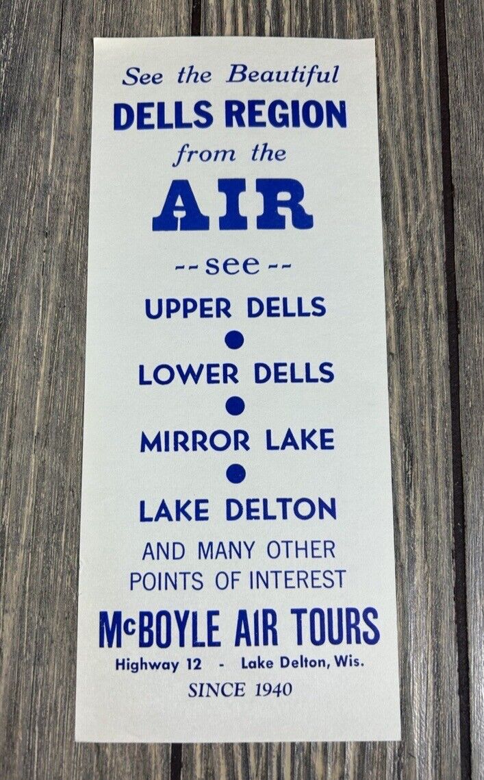 Vintage See The Beautiful Dells Region From The Air Boyle Air Tours Ad
