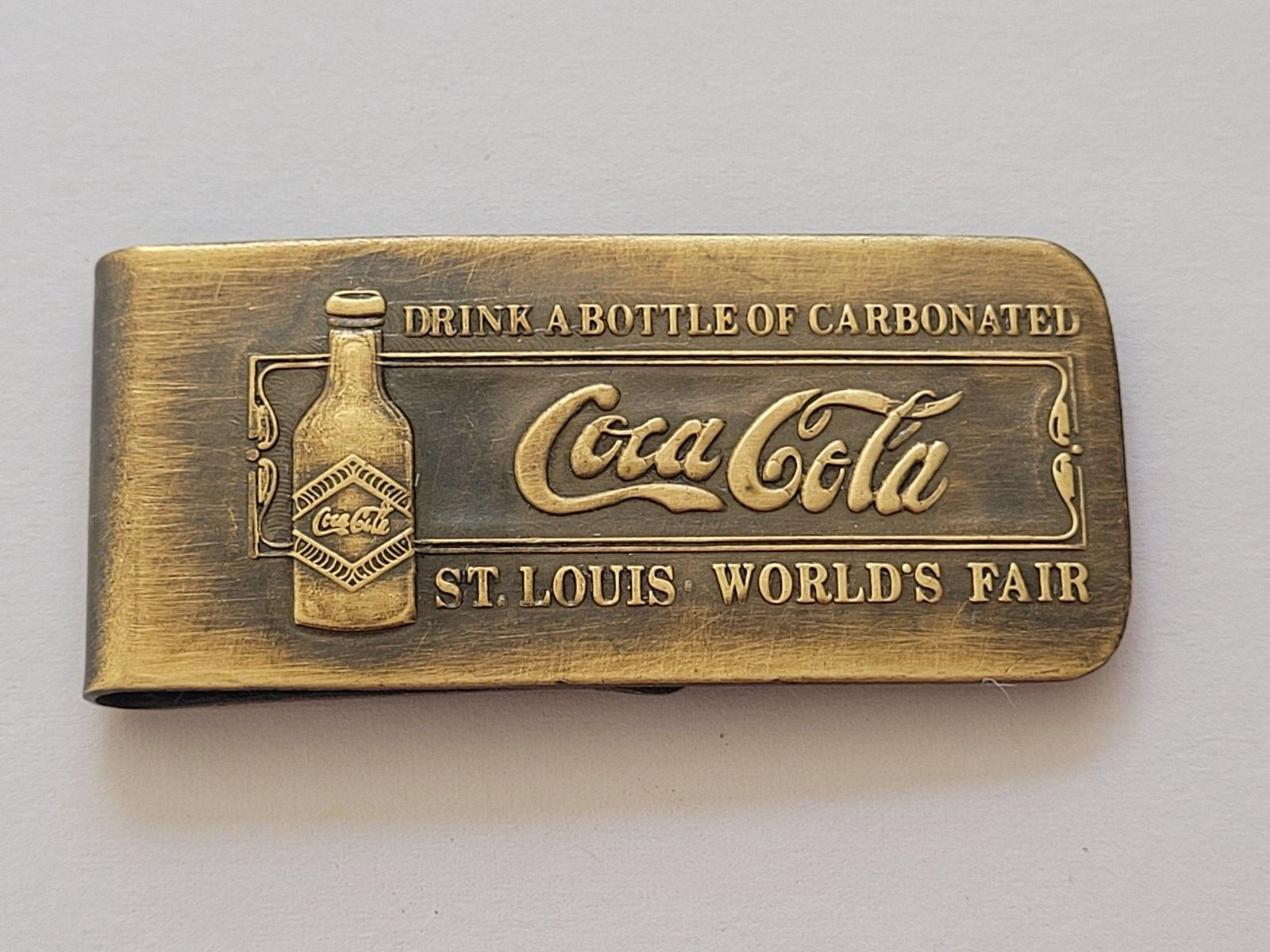Solid Brass Coca Cola Money Clip Coke 1904 St. Louis World's Fair Money Clip