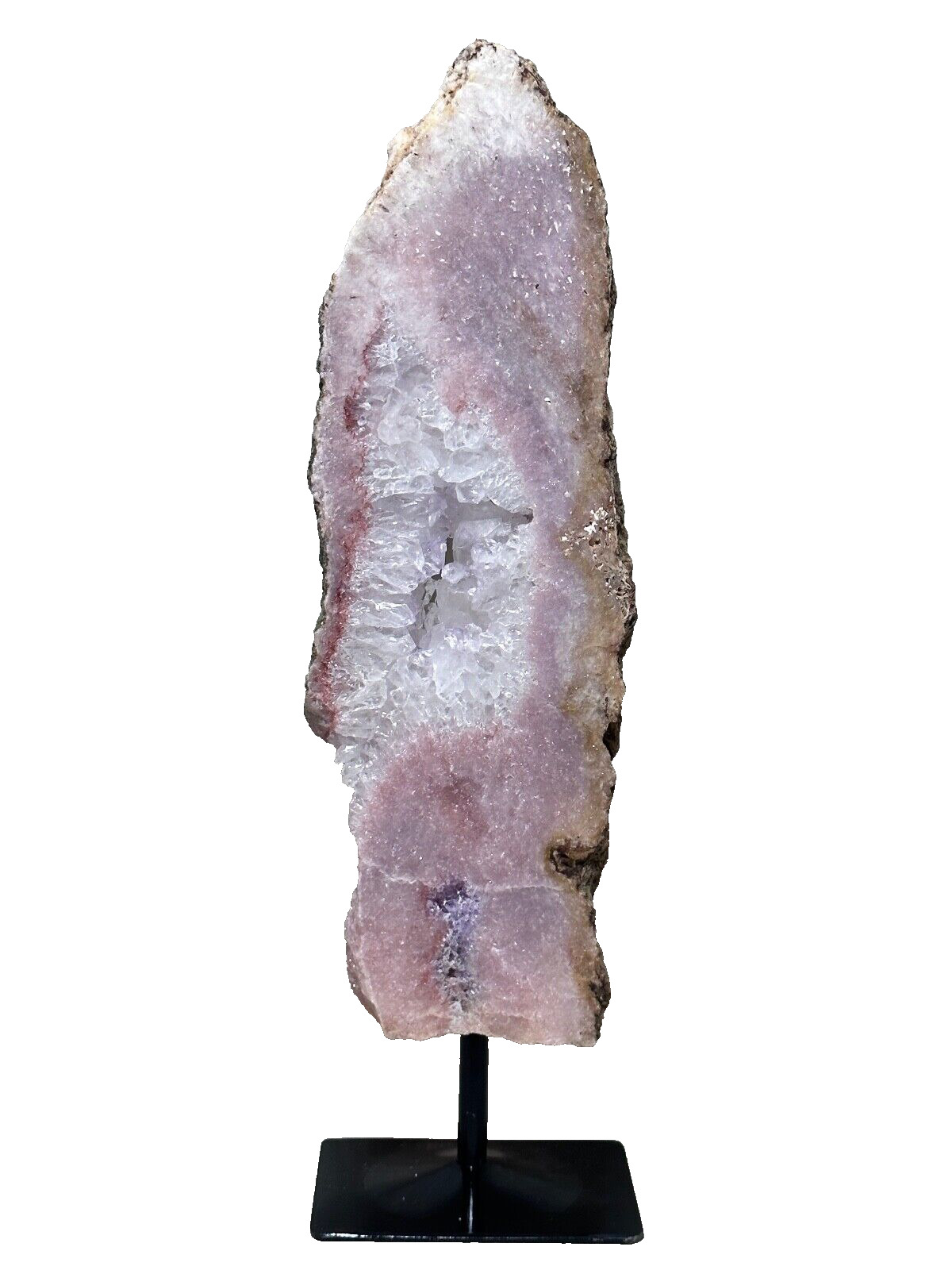 Super Pretty High Grade Pink Amethyst on stand Specimen Crystal Geode Brazil