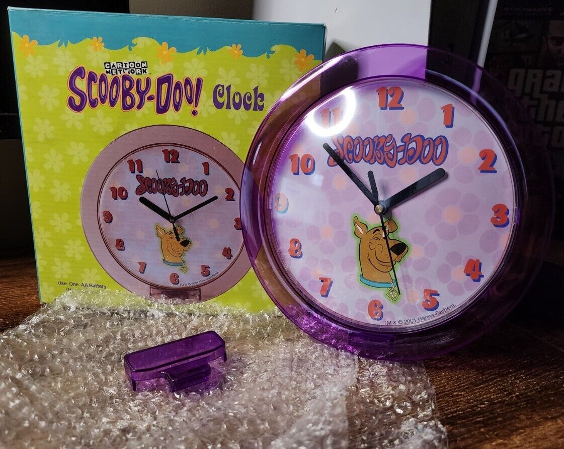 Vintage Scooby-doo Translucent Clock 2001 Hanna-Barbera W/ Box Wall/Table Clock