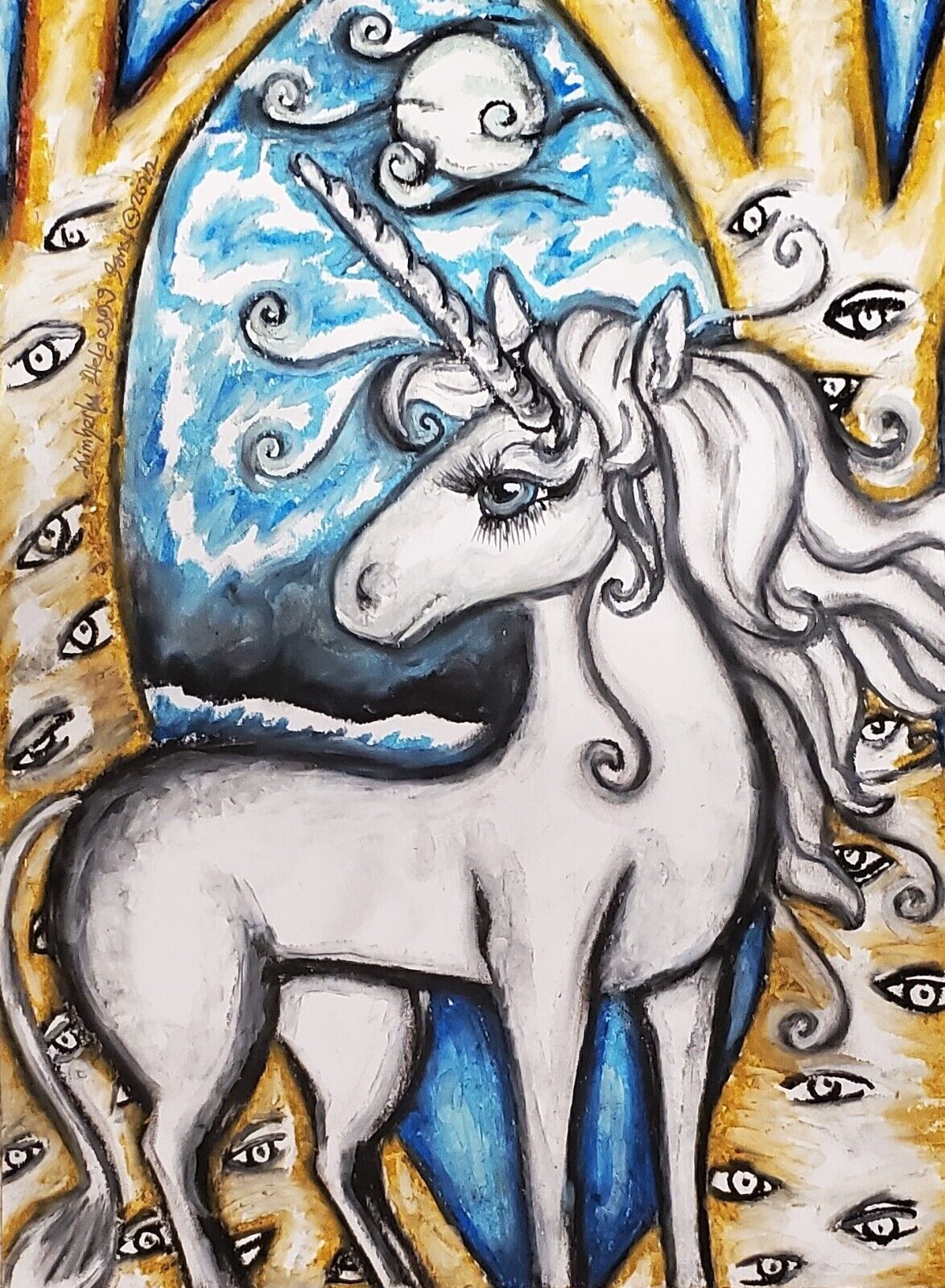 Last Unicorn Enchantment 8x10 Fantasy Art Print Signed by Artist KSams Mythical