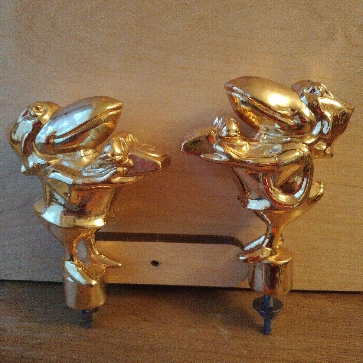 Antique Solid Brass Banister Finials From JAYHAWK TELEPHONE TOWER Topeka Kansas