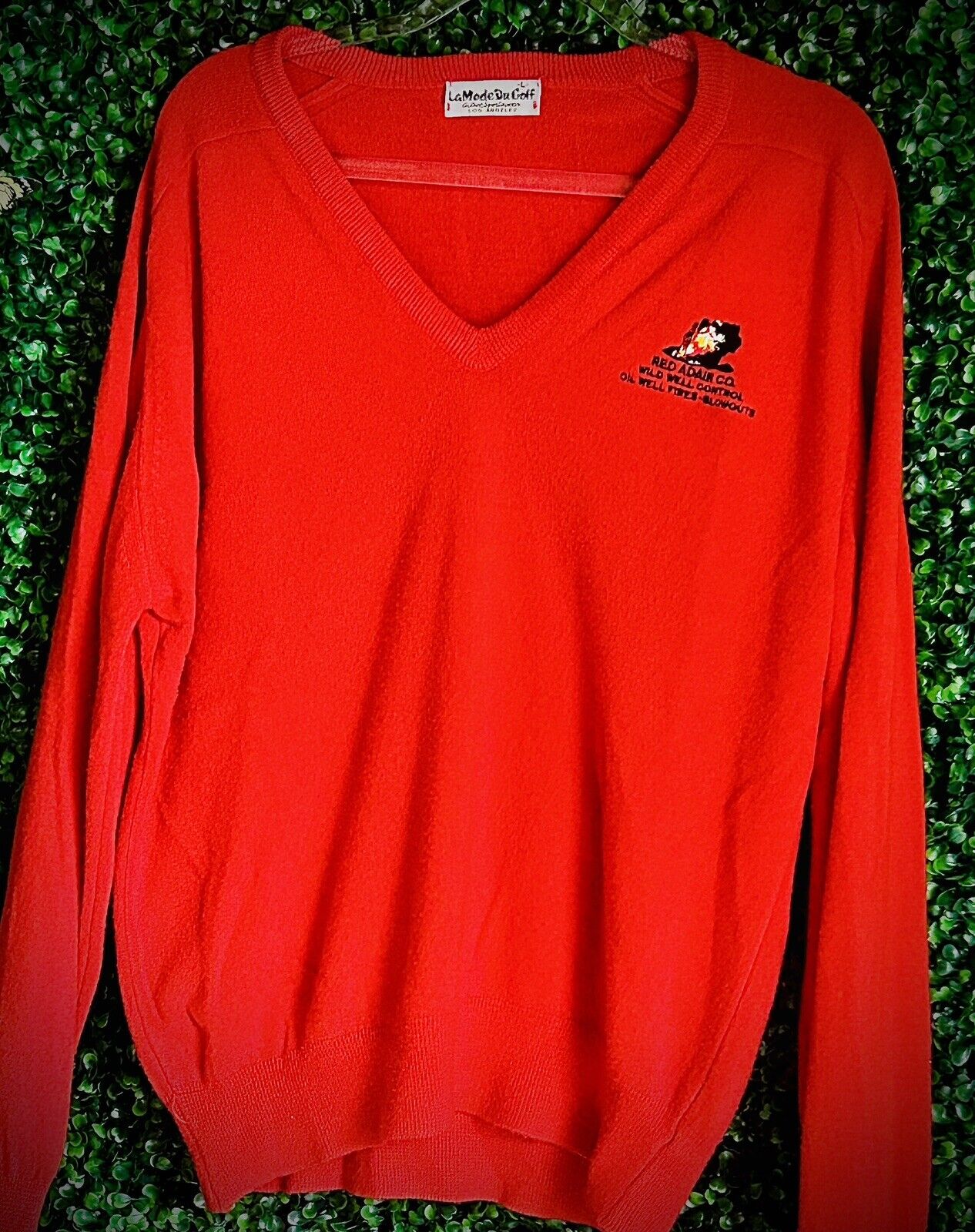 One Of A Kind Red Adair Embroidered Knit  Sweater Owned By Red Adair 
