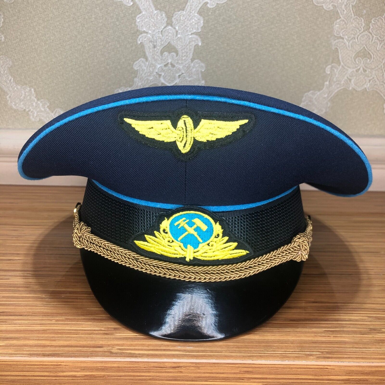 Kazakh Railway Troops Officer\'s Service Hat Cap Kazakhstan New All Sizes 54-62