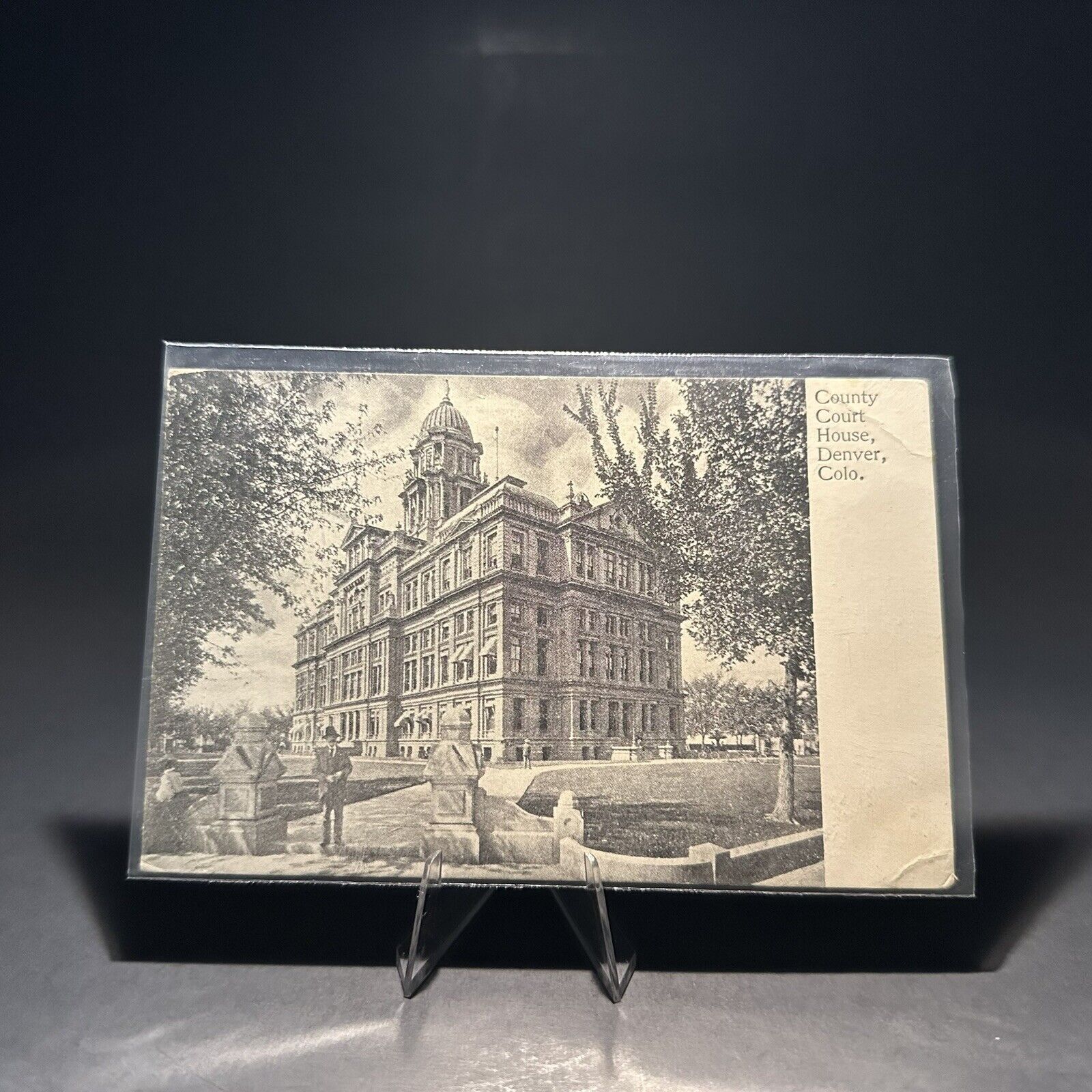 Denver CO-Colorado, County Court House, Antique Vintage Souvenir Postcard