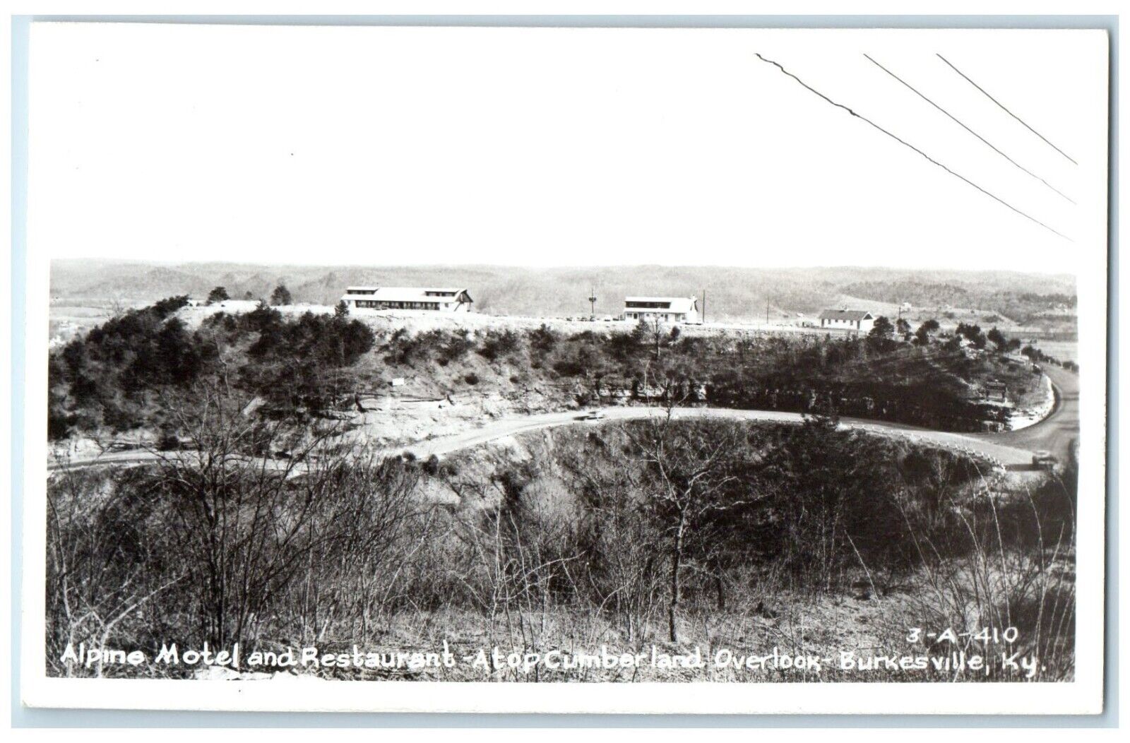 c1960 Alpine Motel Restaurant Top Cumberland Burkesville Kentucky Cline Postcard