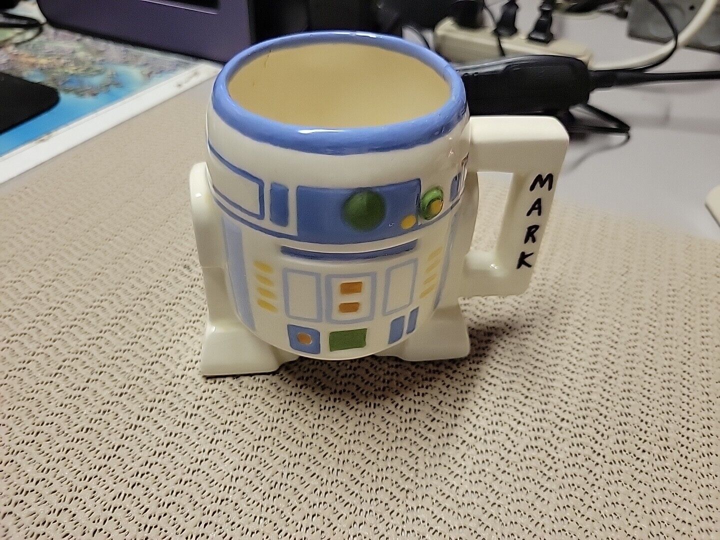 Vintage 1970's Star Wars R2-D2 Ceramic Mug PERSONALIZED (MARK) ON THE HANDLE 