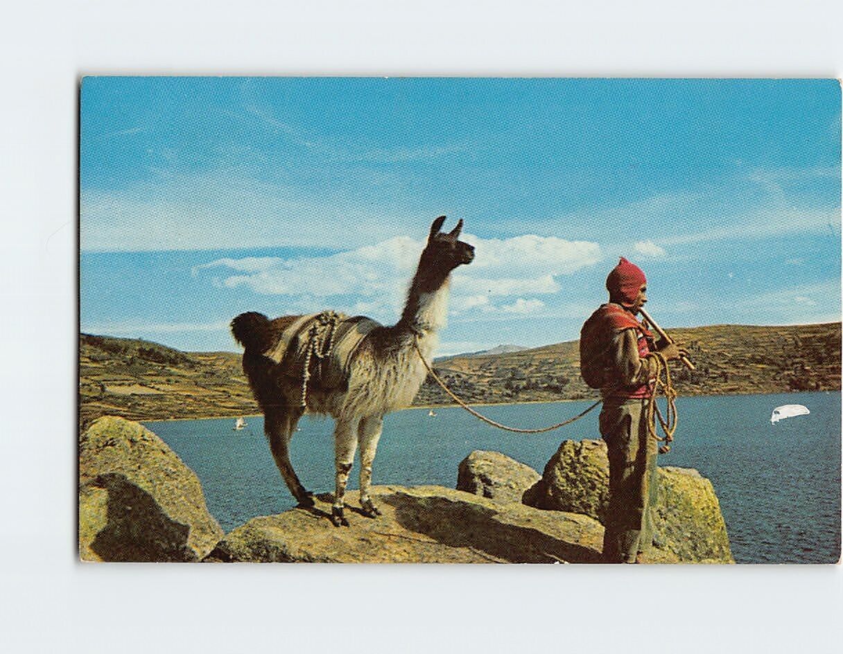 Postcard Lake Titicaca Bolivia South America