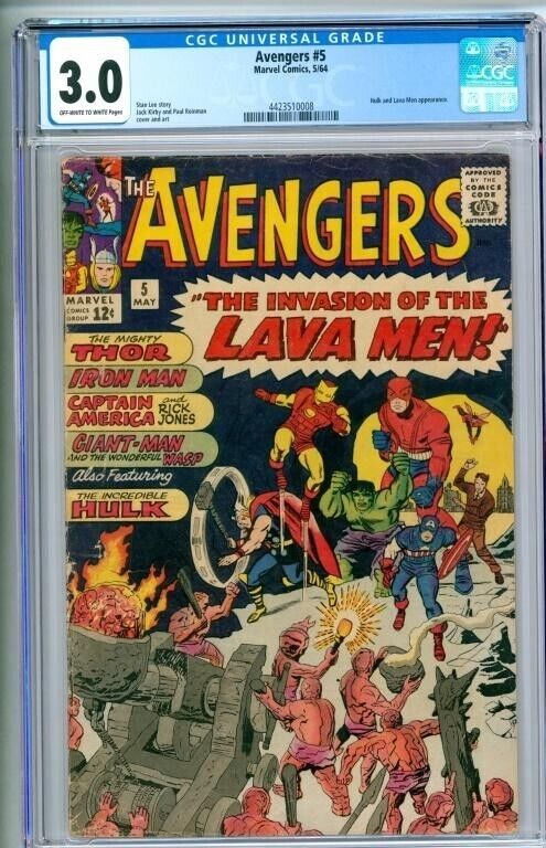 Avengers #5        CGC GRADED 3.0        1st Appearance of the Lava Men