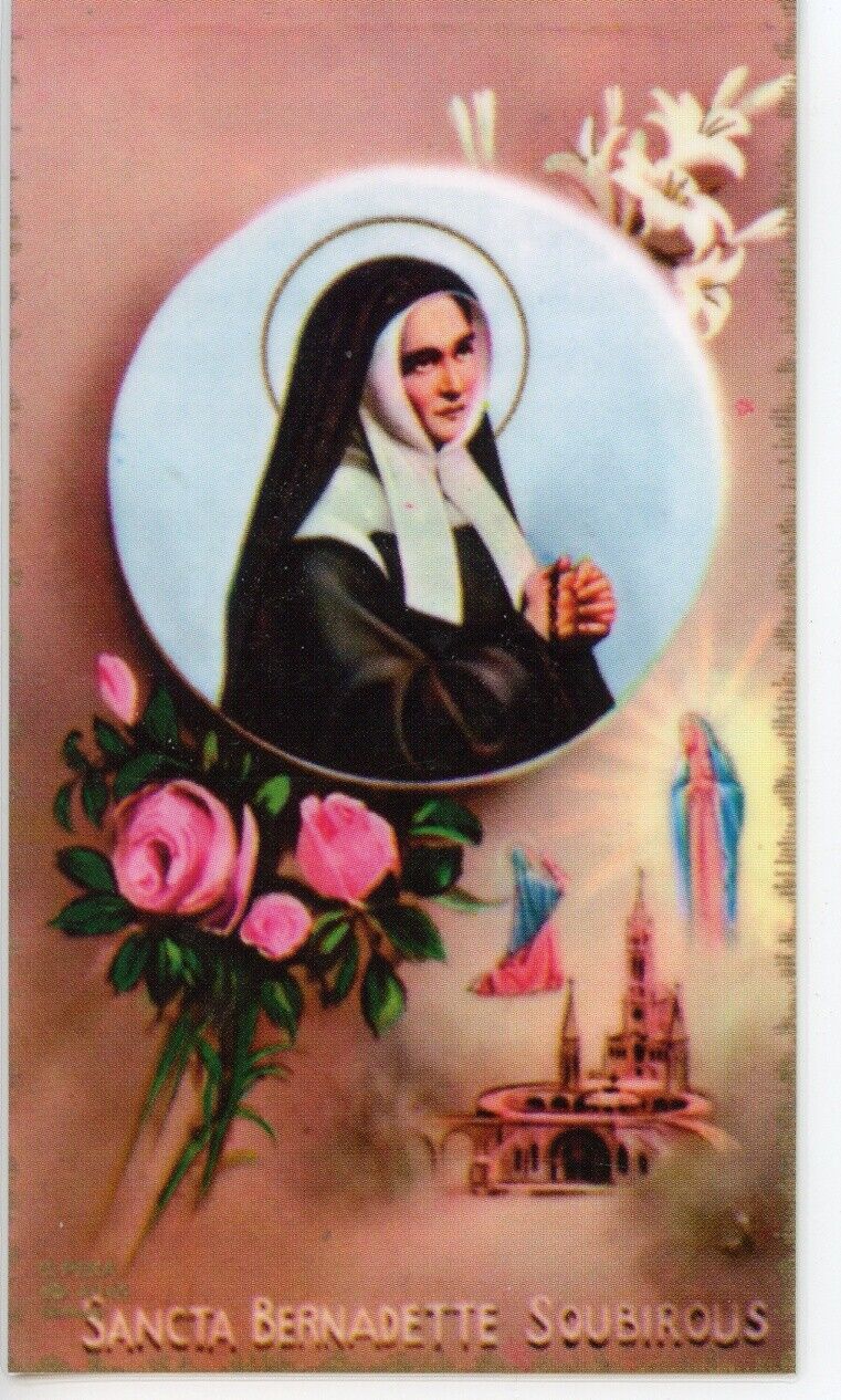 St. Bernadette - Relic Laminated Holy Card - Blessed by Pope Francis 