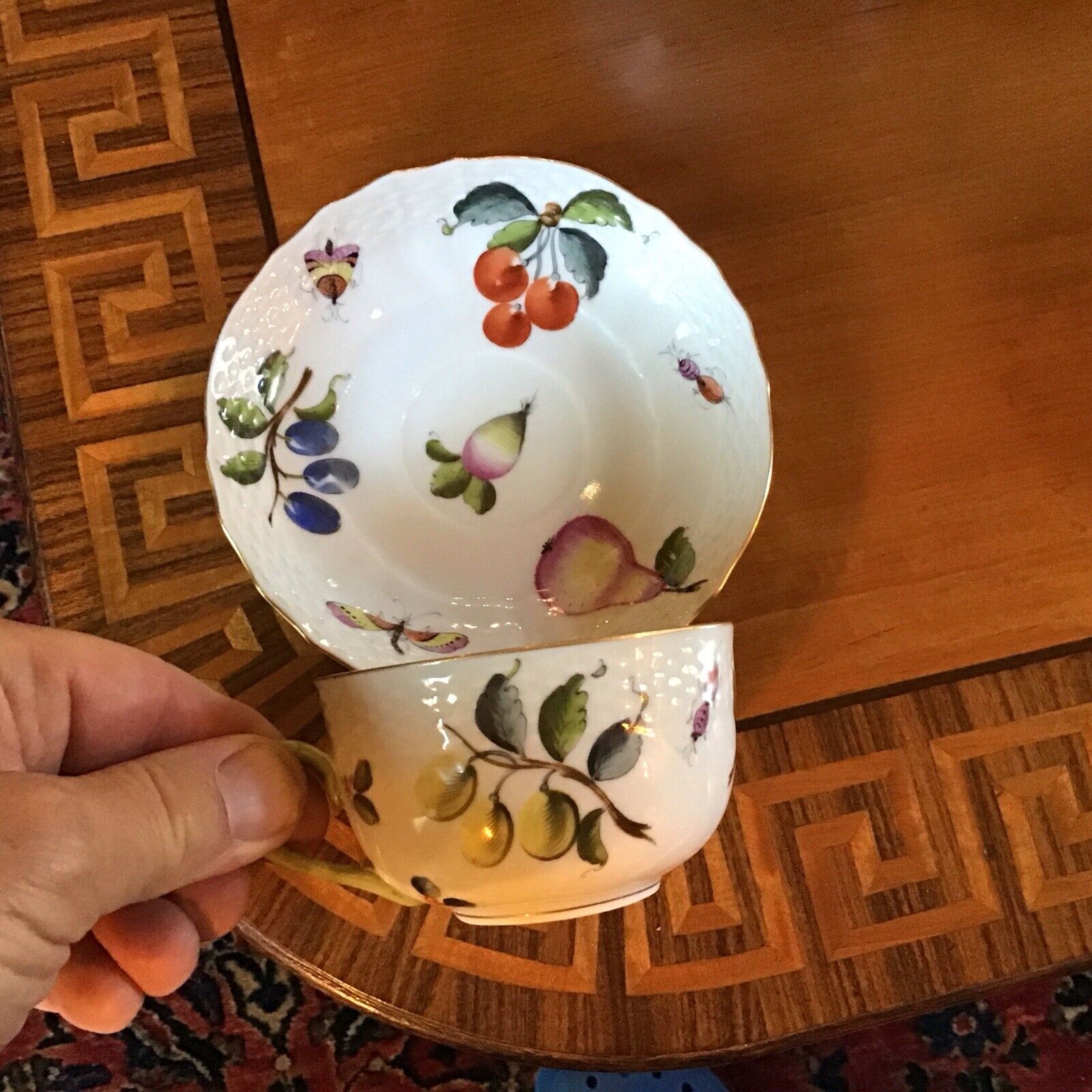 Herend Market Garden Tea Cup and Saucer READ ALL OF THIS